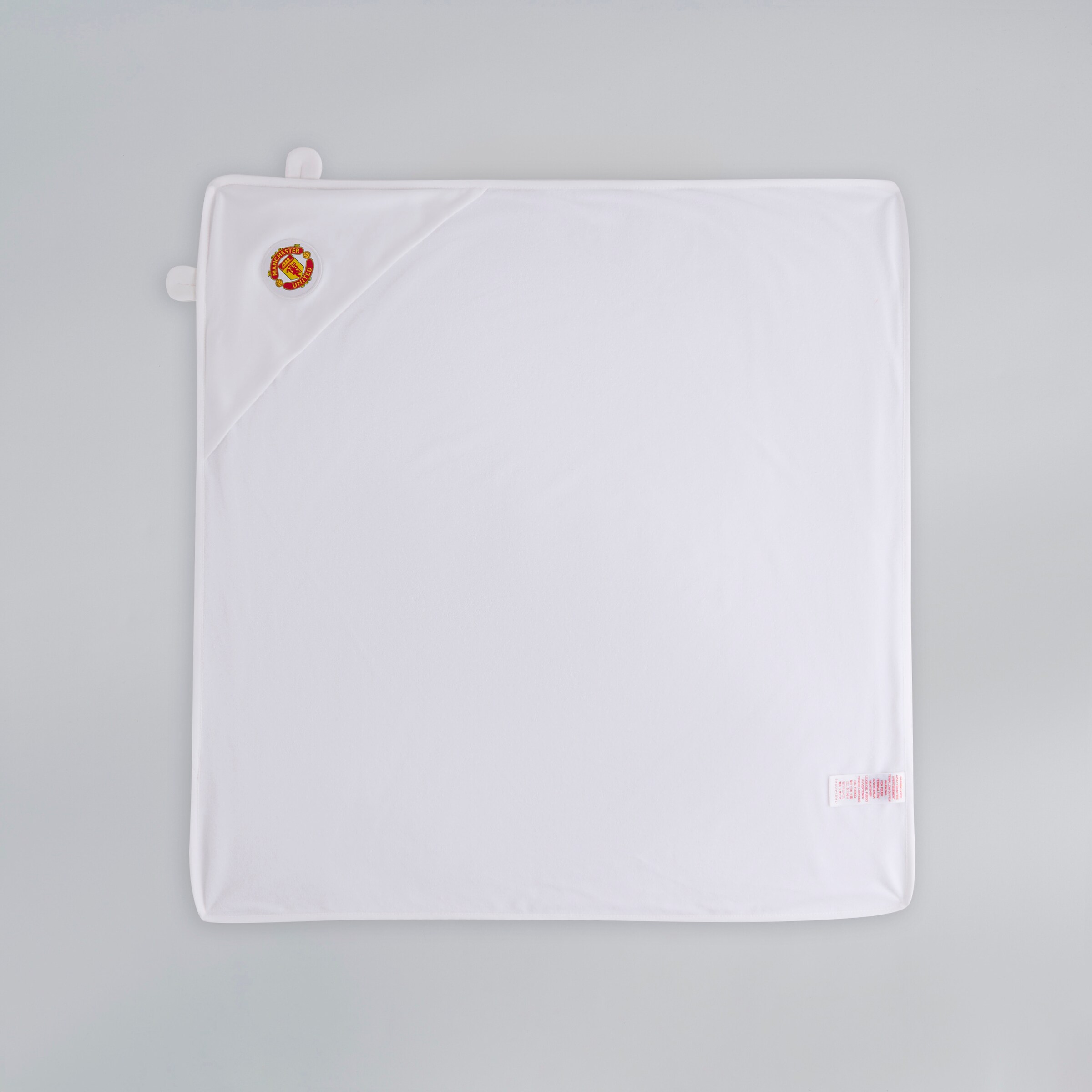 Manchester United Baby Hooded Towel with Devil Horns White Blanc Détail [2-4]