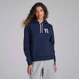 Manchester United Womens Varsity Back Print Overhead Hoodie Navy