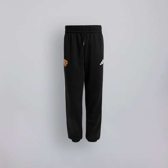 Manchester United x adidas Kids Essentials Tiberio 3-Stripes Fleece Joggers Black/Grey Black