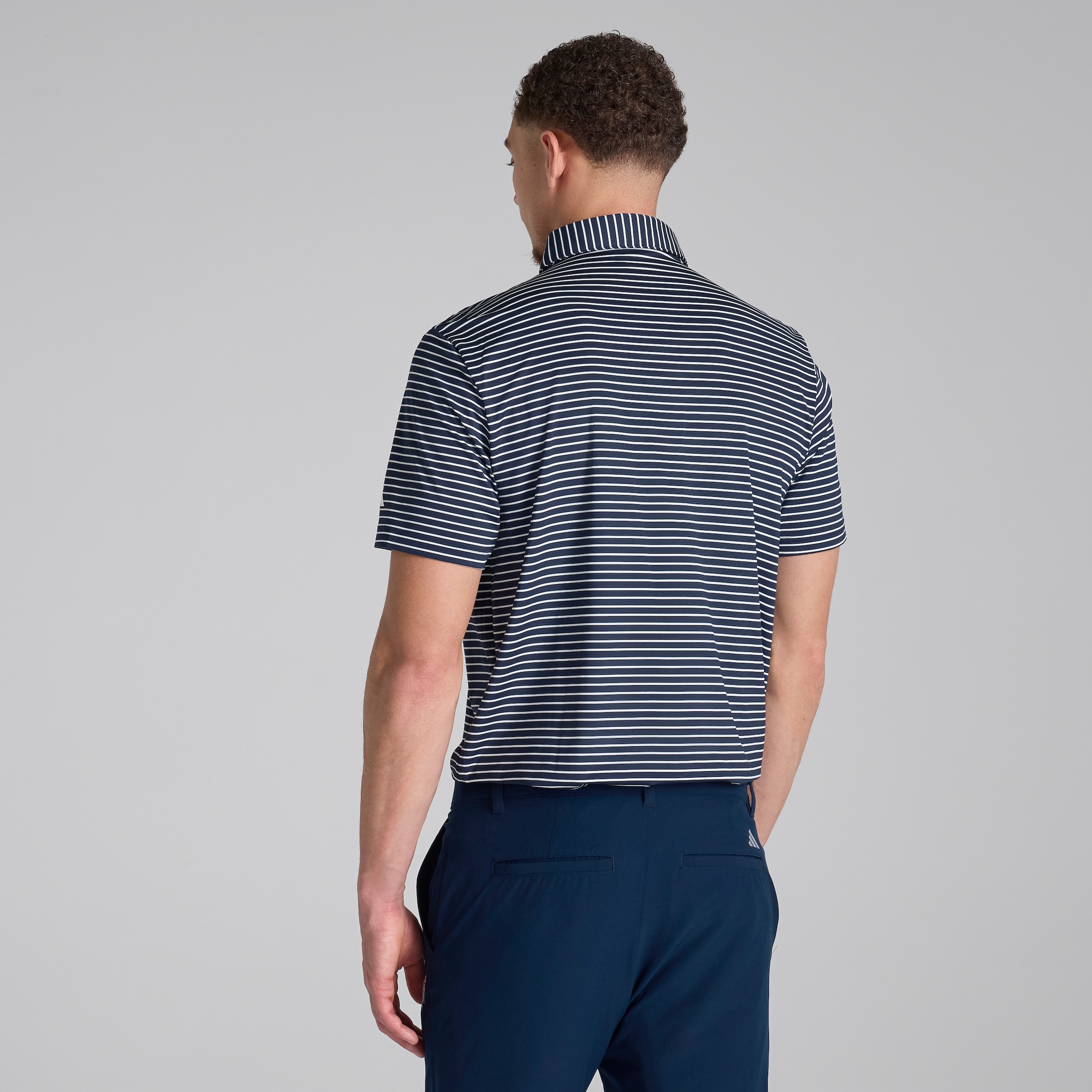 Manchester United x adidas Golf Performance Stripe Polo Shirt Navy Navy blue Detail [2-5]