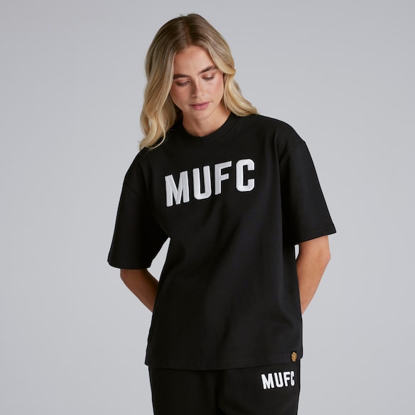Manchester United Womens MUFC T-Shirt Black Negro