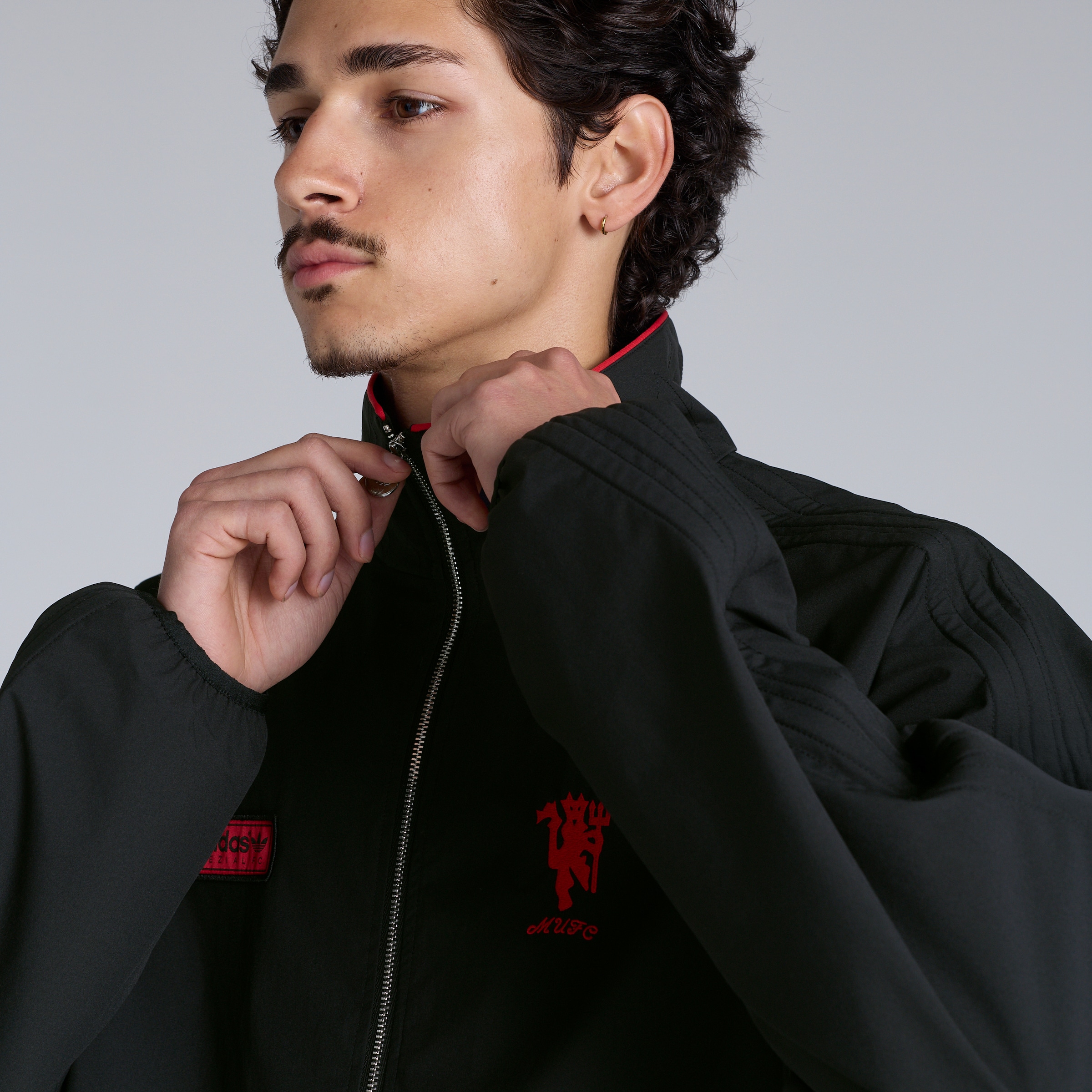 Manchester United x adidas SPZL FC Track Top Black Black Detail [4-6]