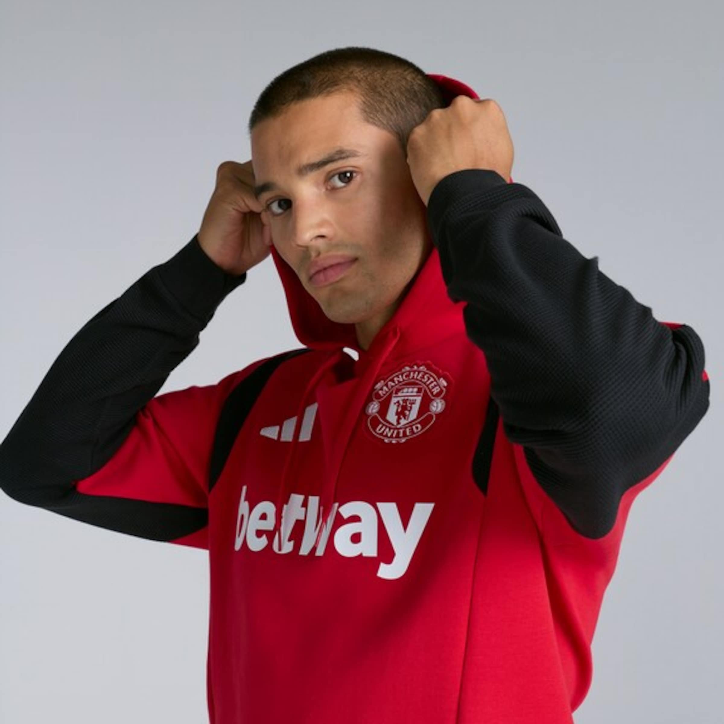 Manchester United 26/27 Training Tiro Hoodie Red (Sponsored) 빨간색 세부 사항 [5-5]