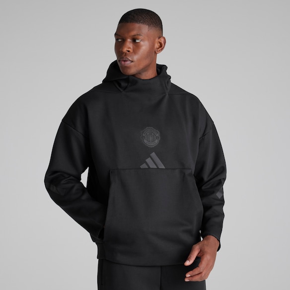 Manchester United x adidas Mens Z.N.E. Hoodie Black Black