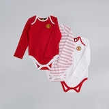 Manchester United Baby Jersey Top Bodysuits 3 Pack Multi