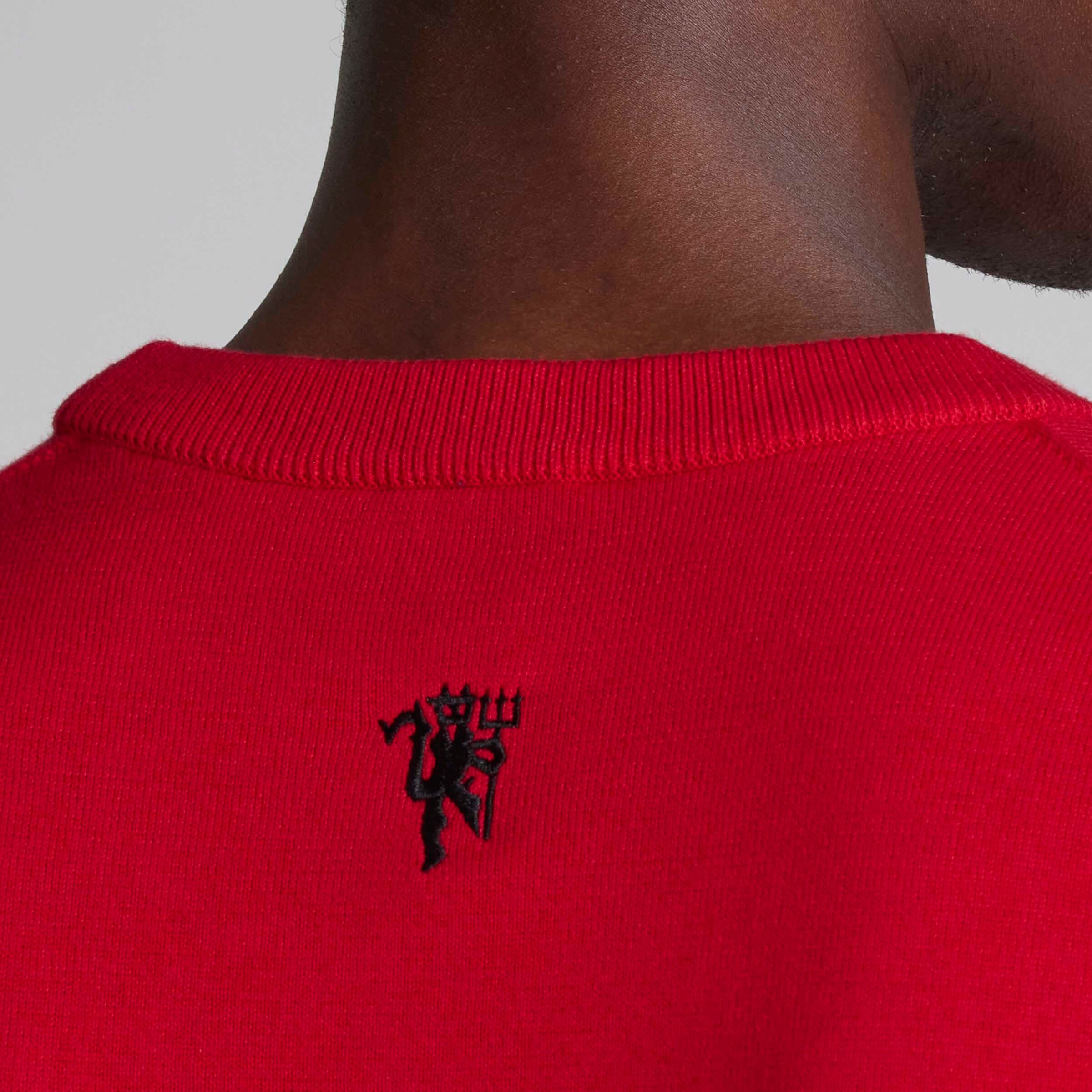 Manchester United x Paul Smith Mens Knitted Jumper Red Red Detail [5-7]