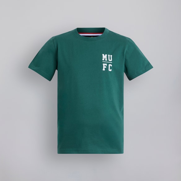 Manchester United Kids Varsity Back Print T-Shirt Green Green