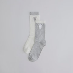 Manchester United Devil Logo Socks 2 Pack Multi