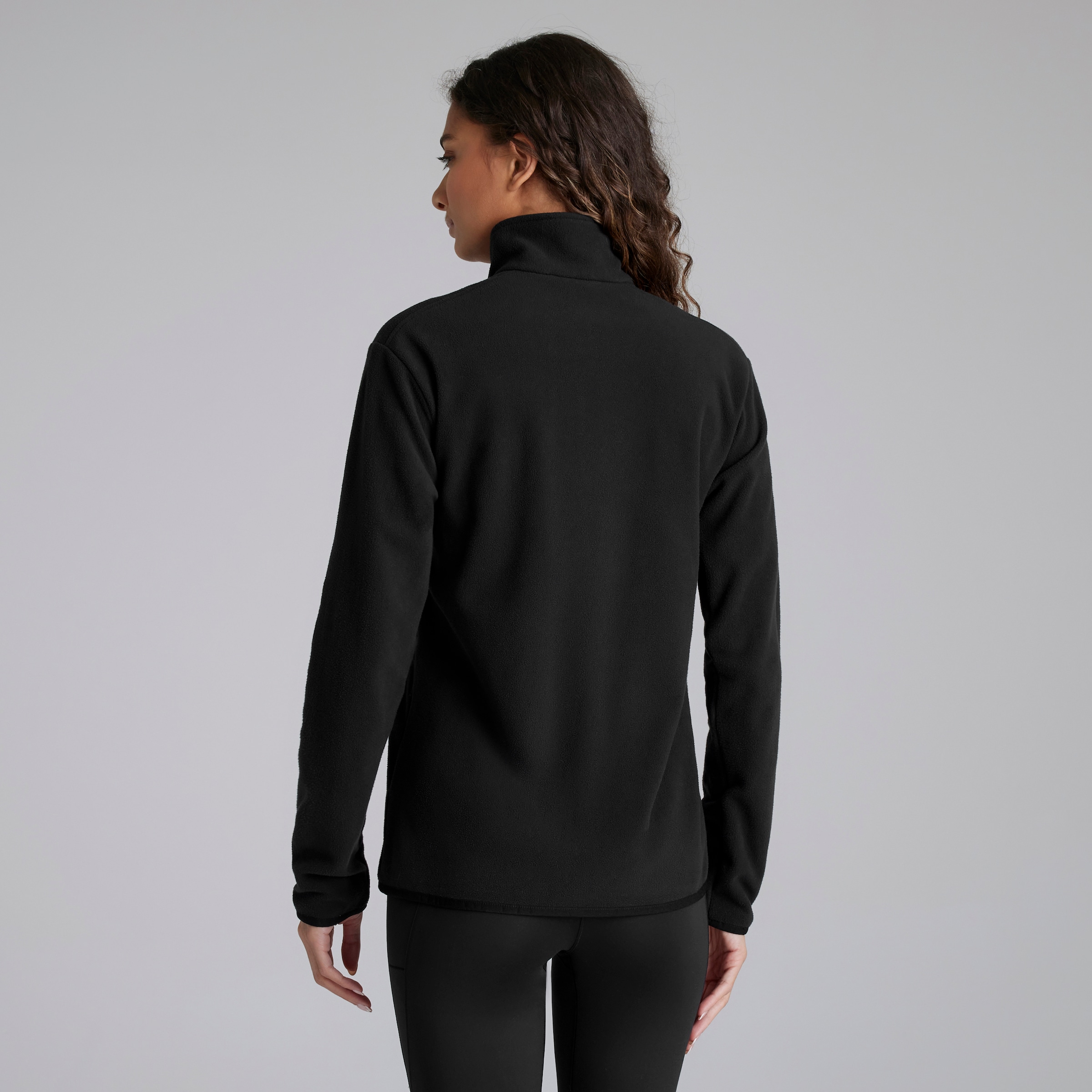 Manchester United x adidas Womens Terrex 1/2 Zip Fleece Jacket Black Black Detail [2-5]