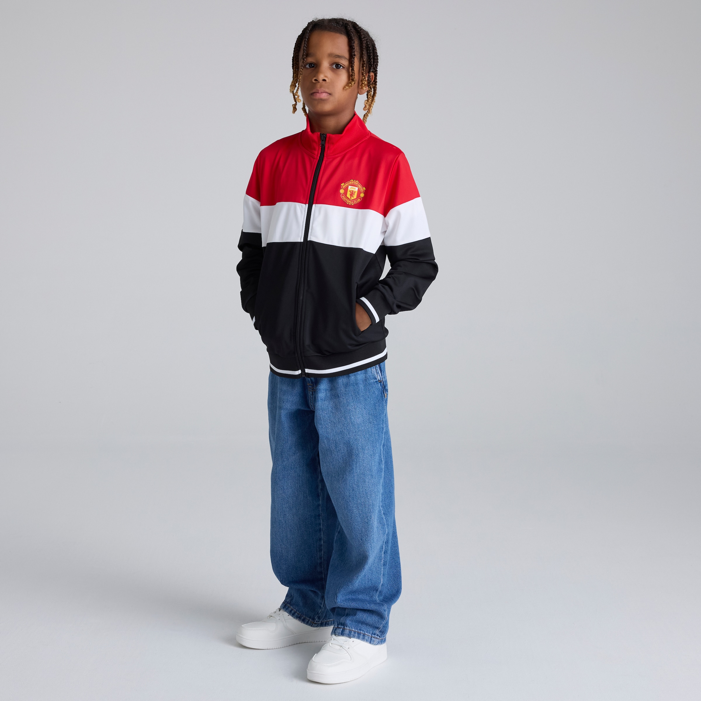 Manchester United Kids Colourblock Full-Zip Track Jacket Multi Multicolore Détail [3-5]