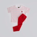 Manchester United Baby Stripe Fred Pocket T-Shirt & Pants Set Red