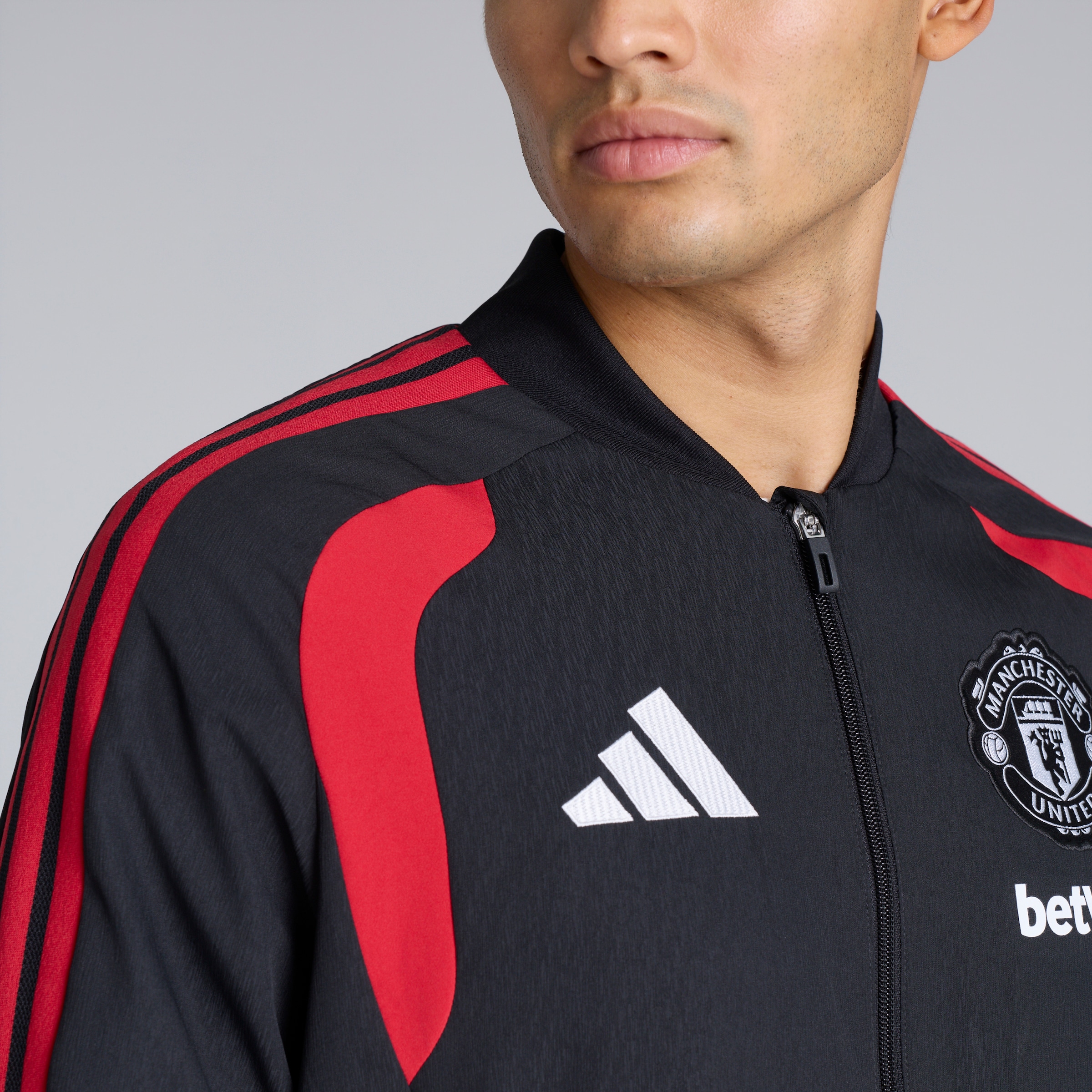 Manchester United 26/27 Training Tiro Presentation Jacket Black (Sponsored) 검정색 세부 사항 [5-5]