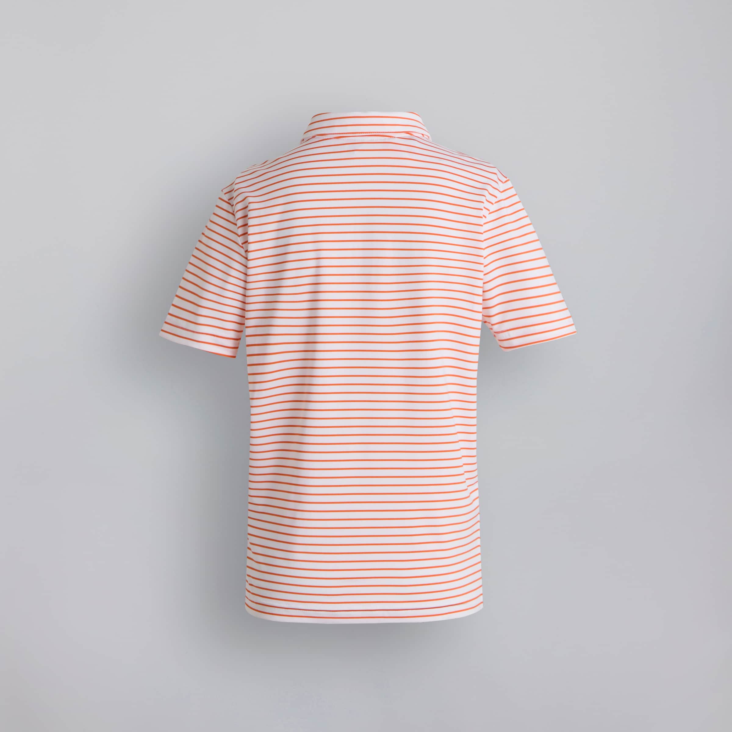 Manchester United x adidas Kids Golf Striped Polo Shirt Orange Orange Detail [2-2]