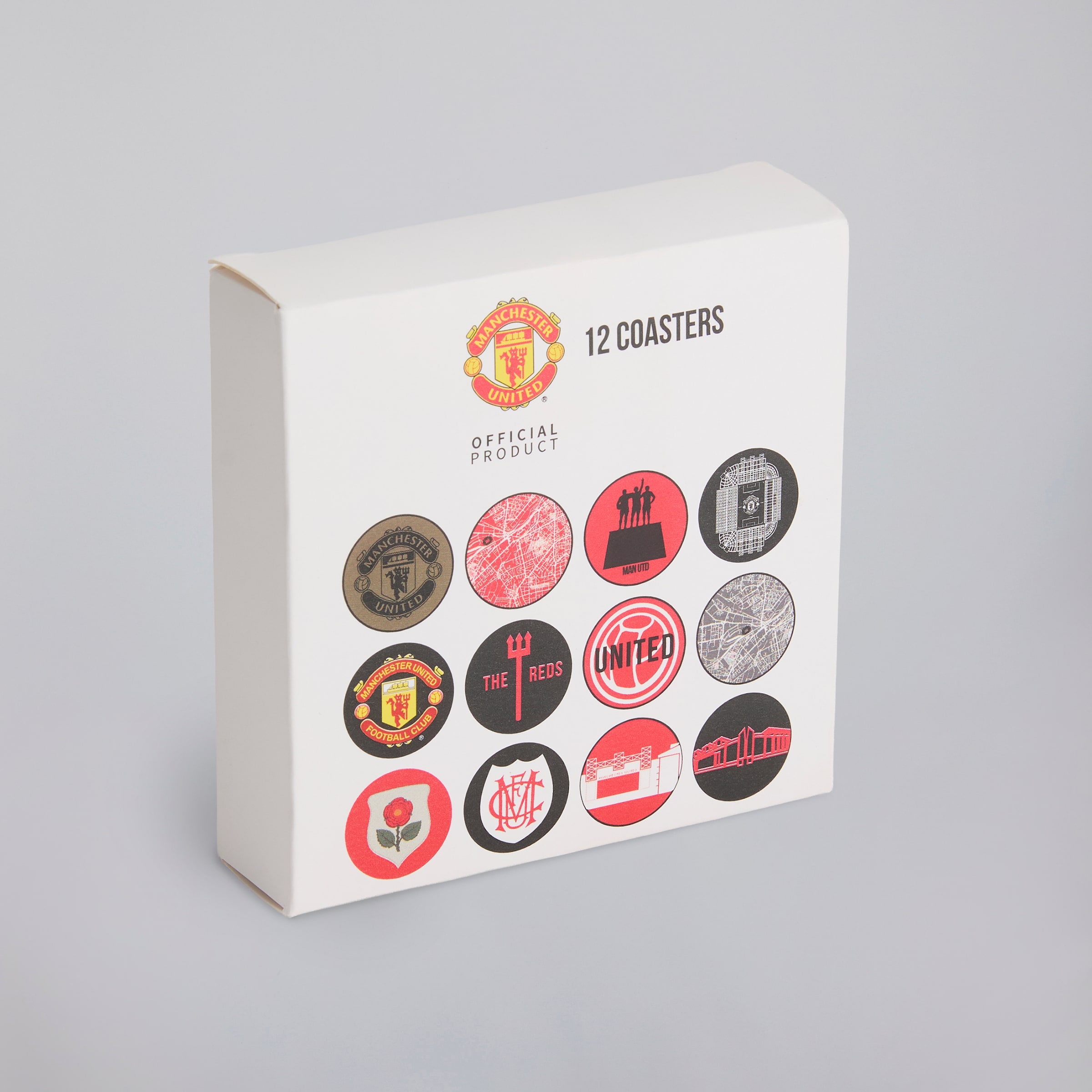 Manchester United Pack of 12 Coasters Multi Multi Detail [2-4]