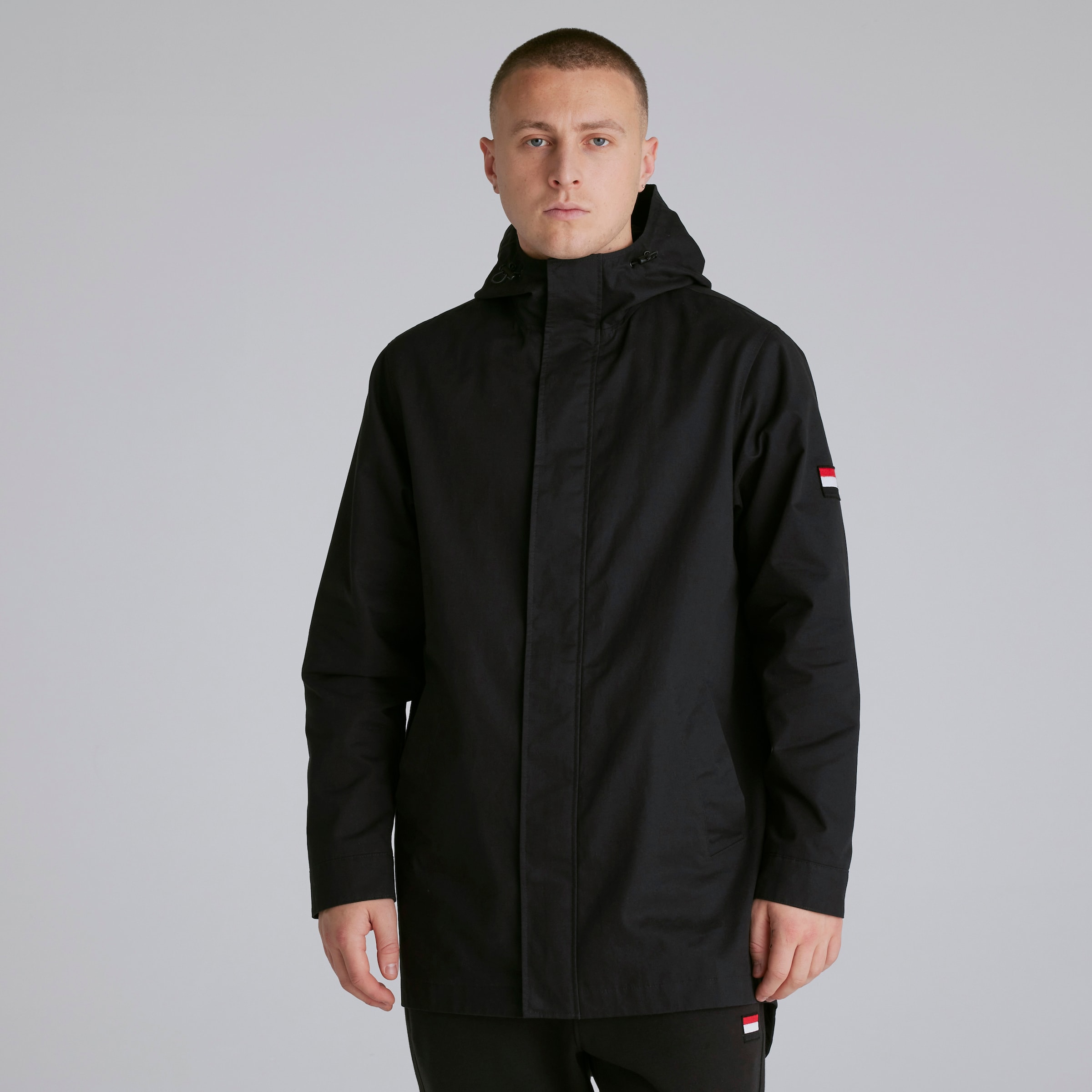 Manchester United Funnel Neck Parka Black
