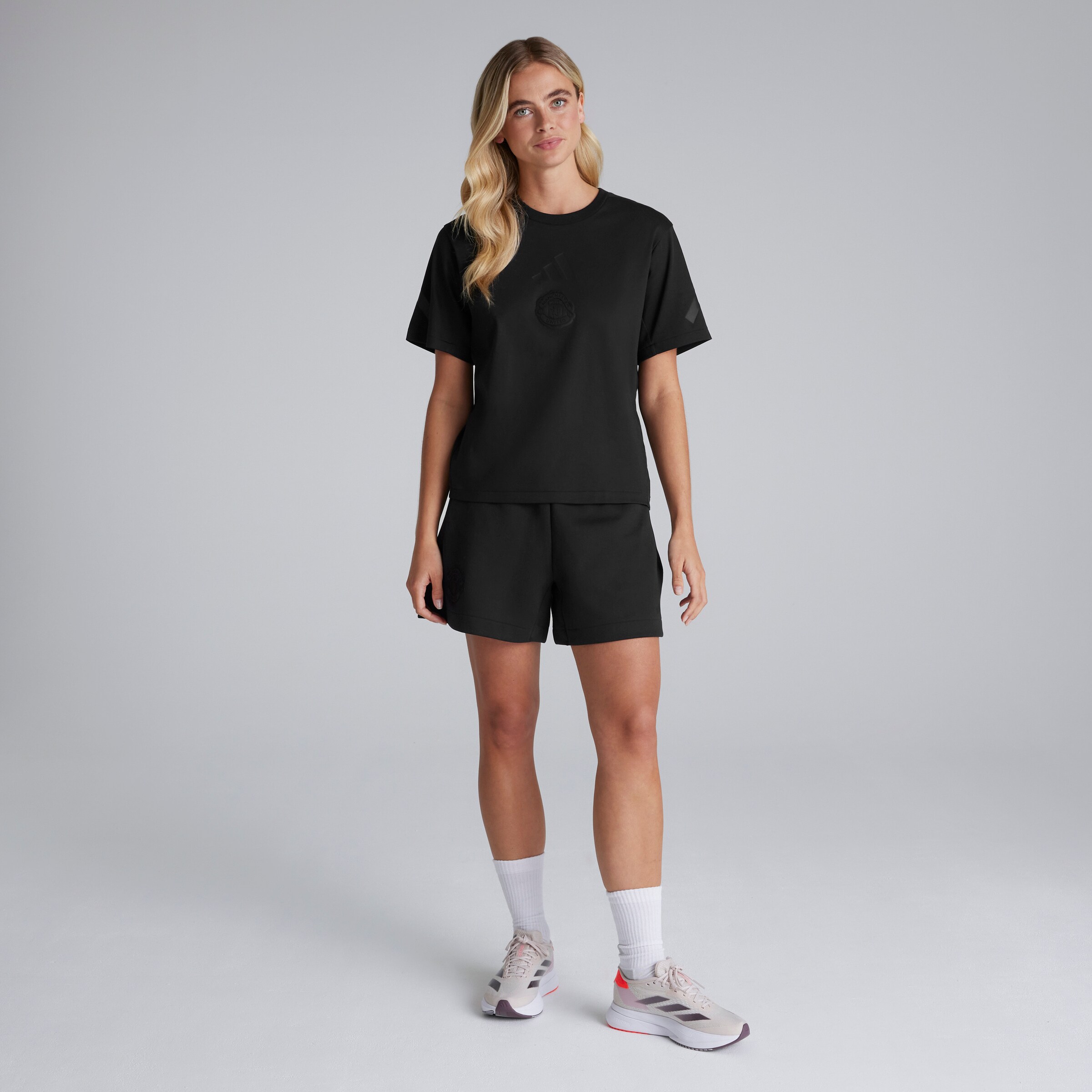 Manchester United x adidas Womens Z.N.E. T-Shirt Black Black Detail [3-5]