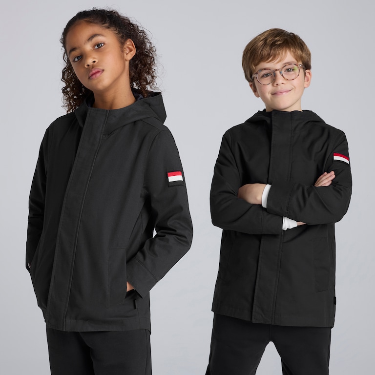 Manchester United Kids Funnel Neck Parka Black