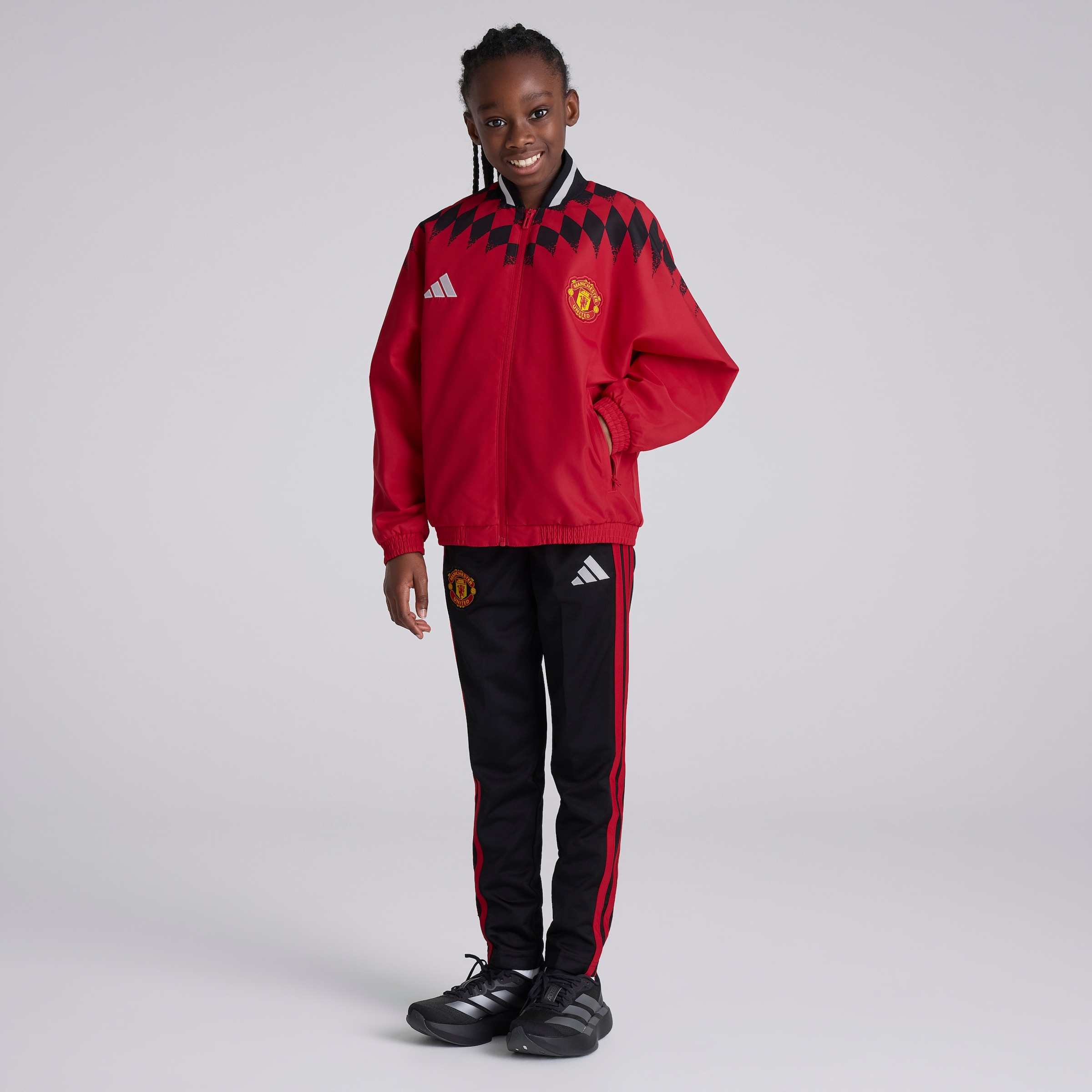 Manchester United x adidas Kids Stadium Track Top Red Rouge Détail [3-5]