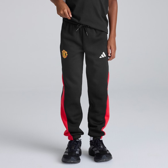 Manchester United x adidas Kids Colourblock Joggers Black/Red Black
