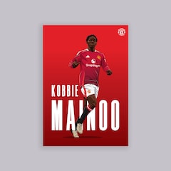 Manchester United Mainoo Illustrated A2 Poster Red