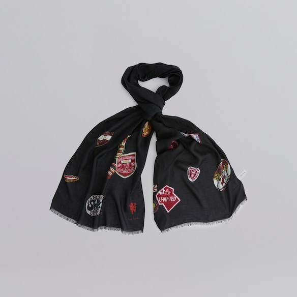 Manchester United x Paul Smith Fan Badge Scarf Black Black