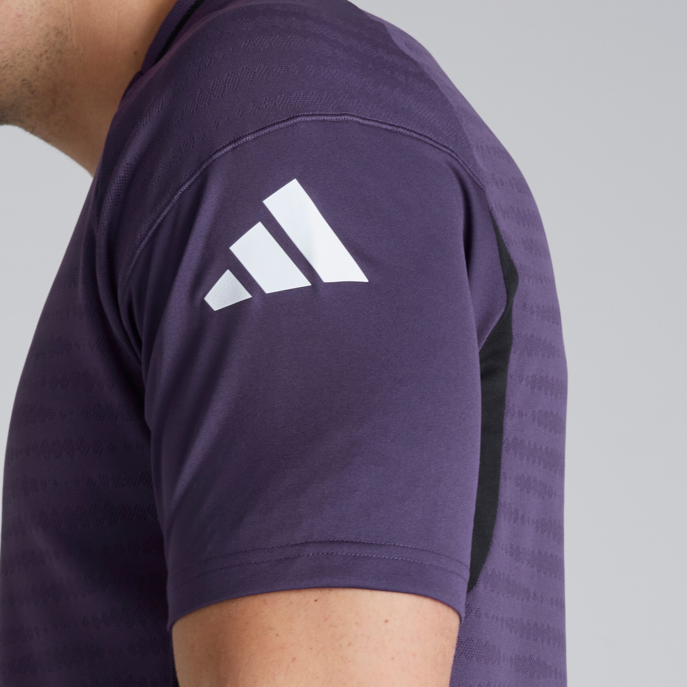 Manchester United Tiro 25 Pro Training Jersey Violet Détail [4-6]