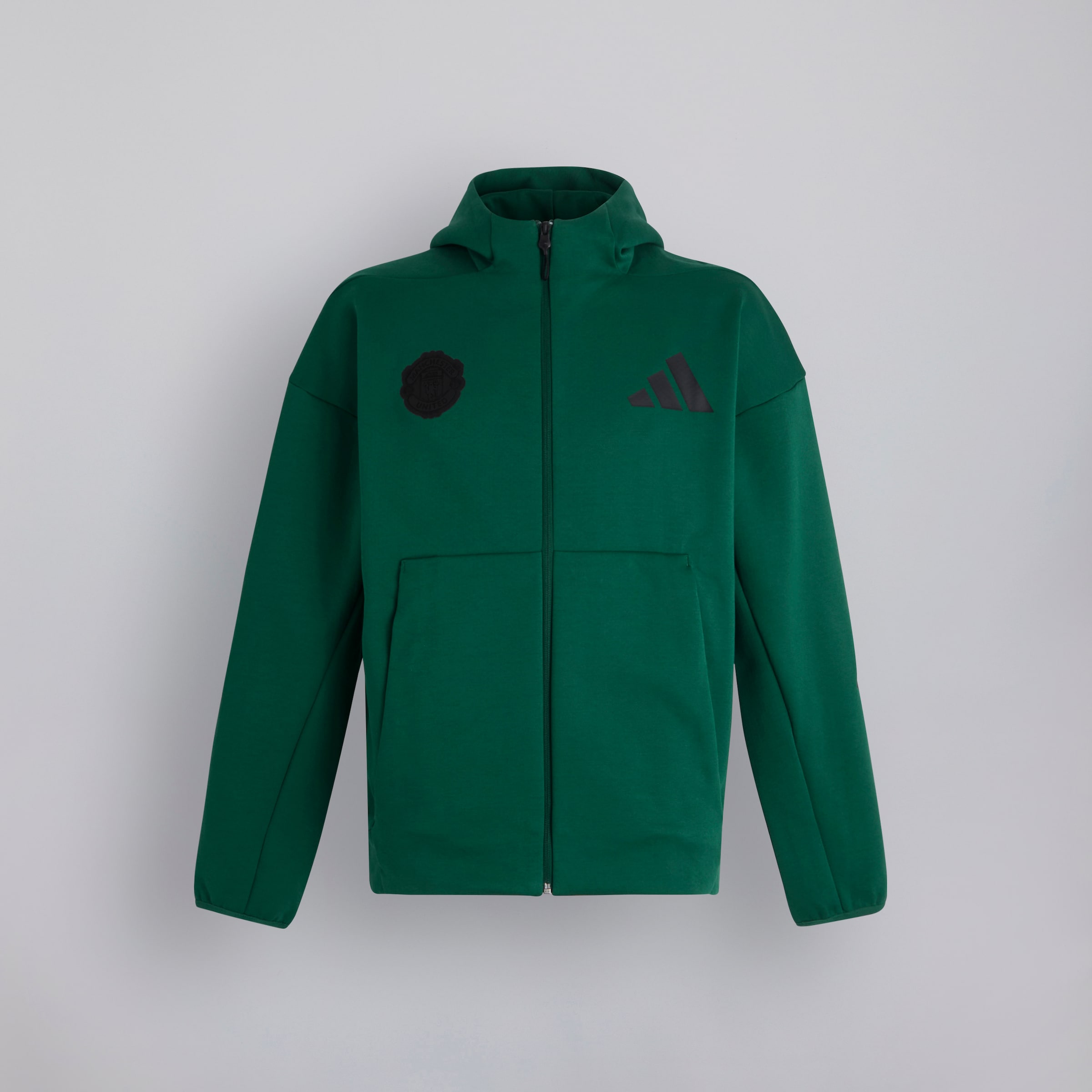 Manchester United x adidas Z.N.E. Full Zip Hoodie Green Vert Détail [6-7]