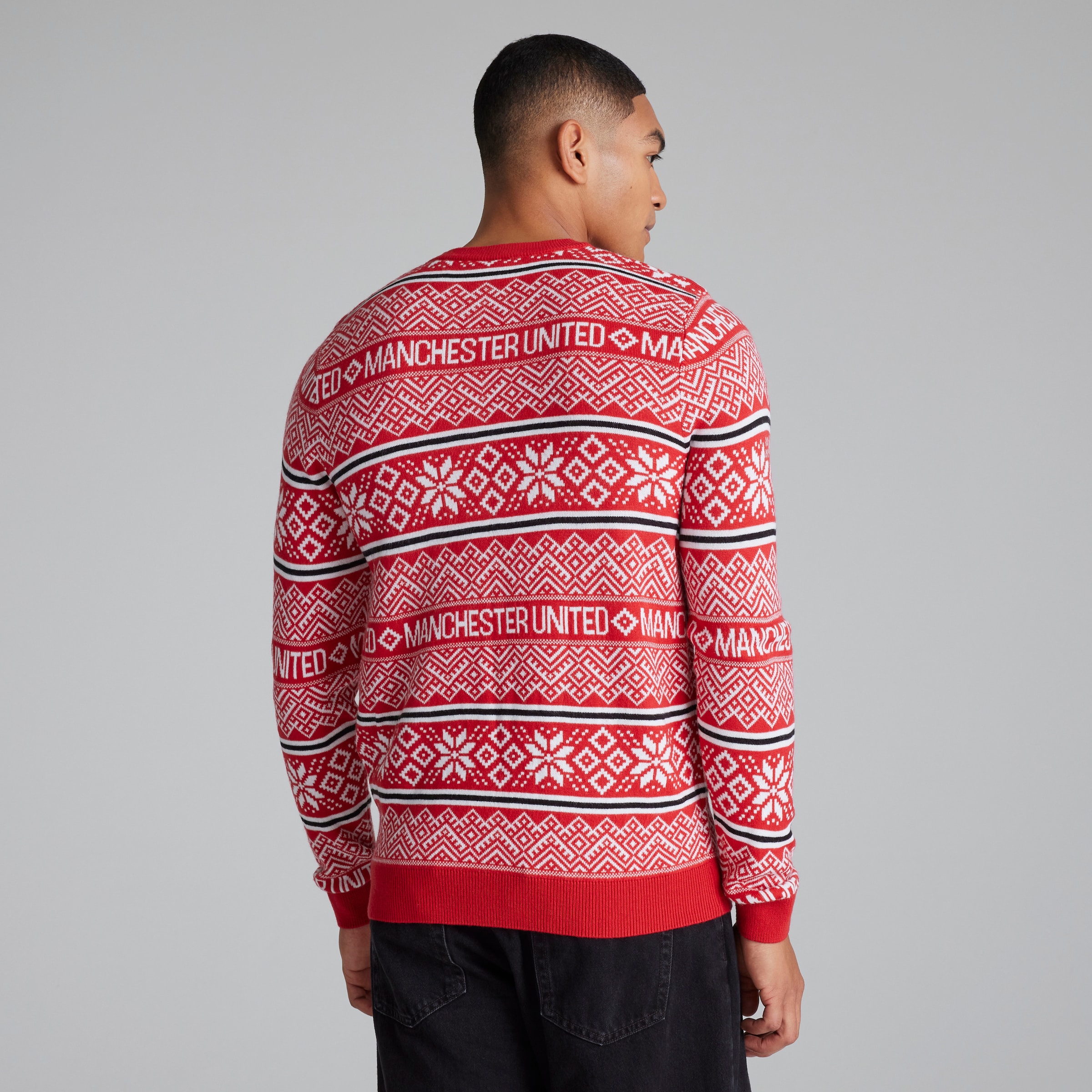 Manchester United Fairisle Christmas Jumper Red Red Detail [3-6]