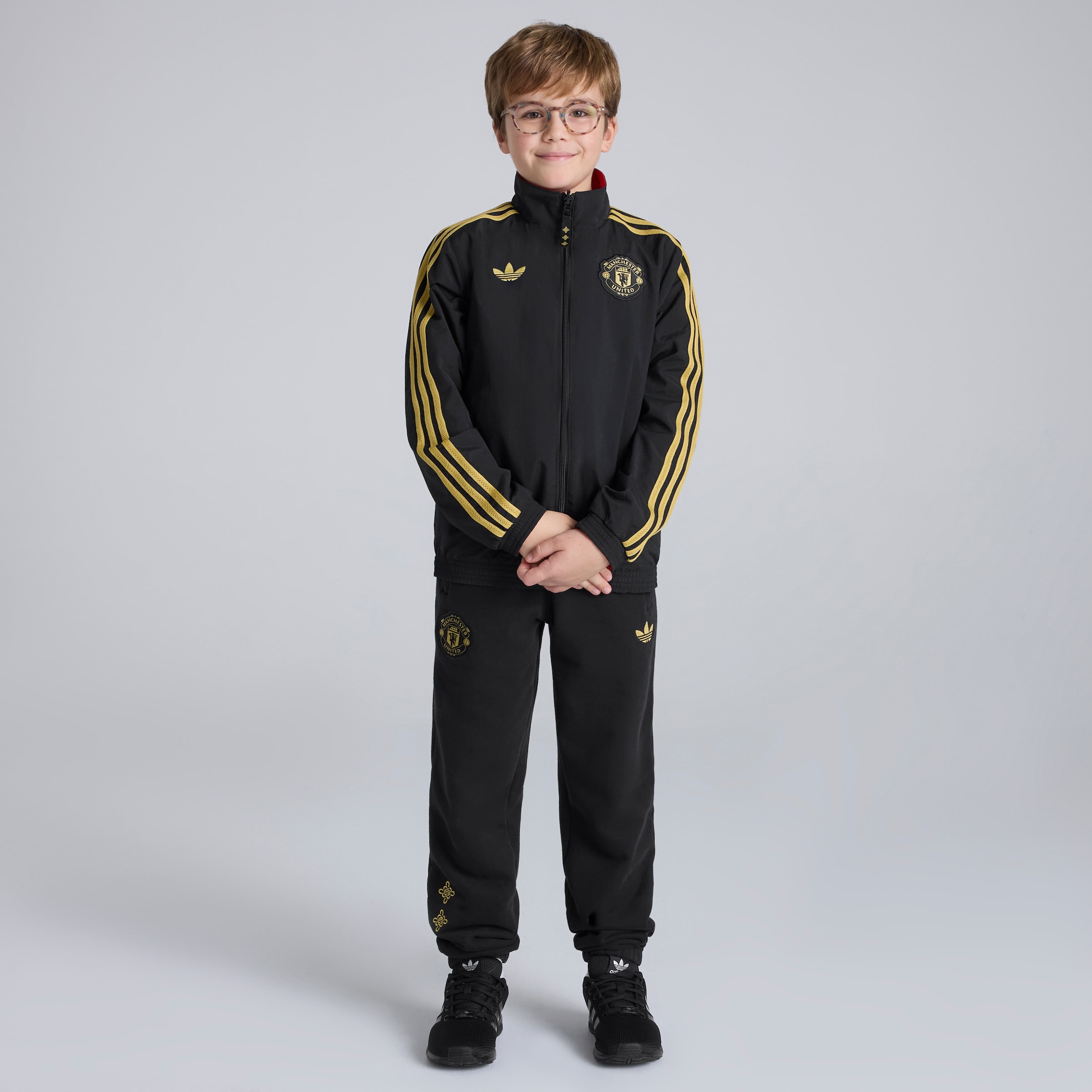 Manchester United Cultural Story Reversible Jacket Kids 검정색 세부 사항 [3-8]