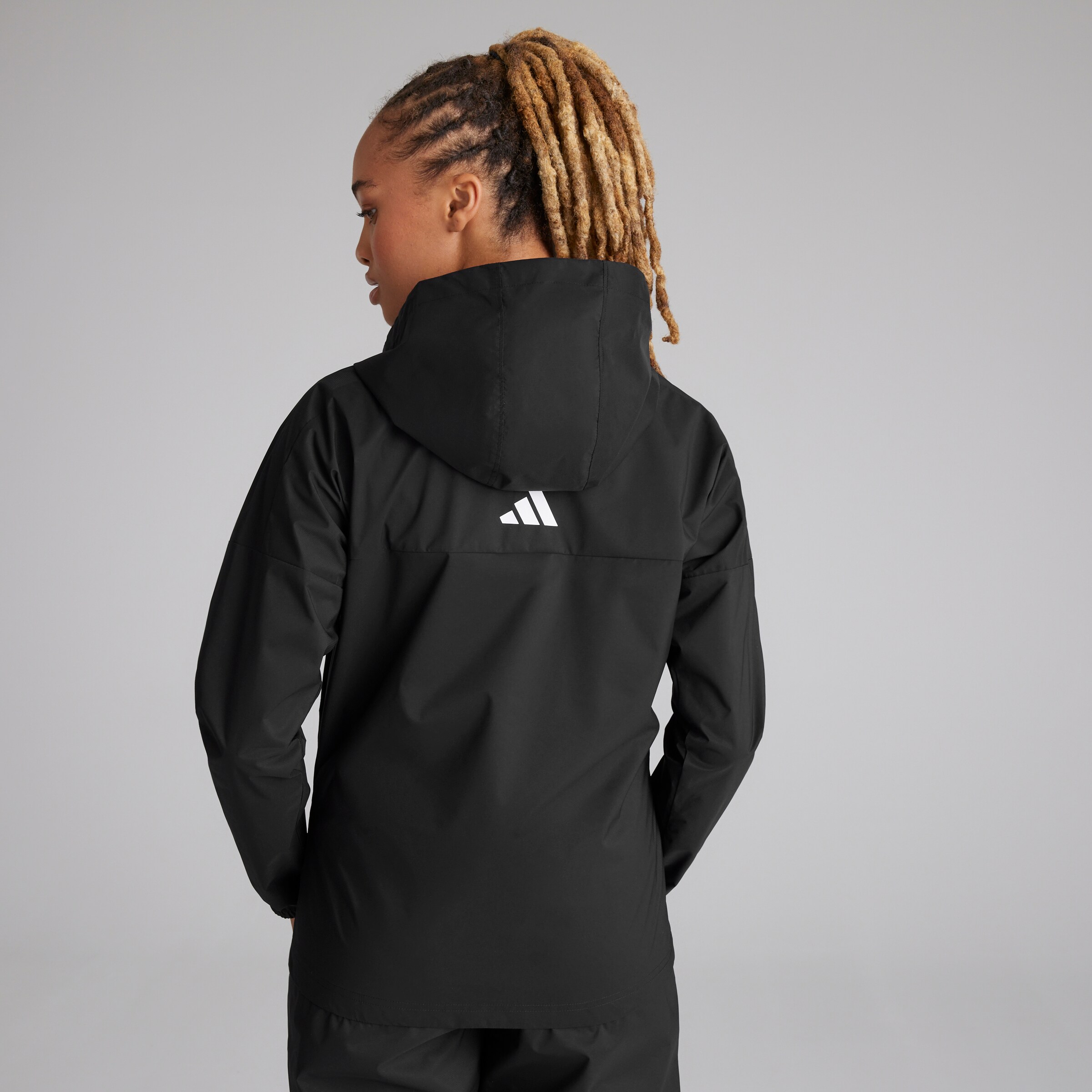 Manchester United x adidas Womens Golf Provisional Jacket Black Black Detail [2-6]