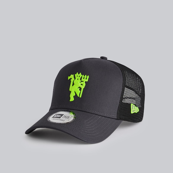 Manchester United x New Era Neon Devil Trucker Cap Grey Grey