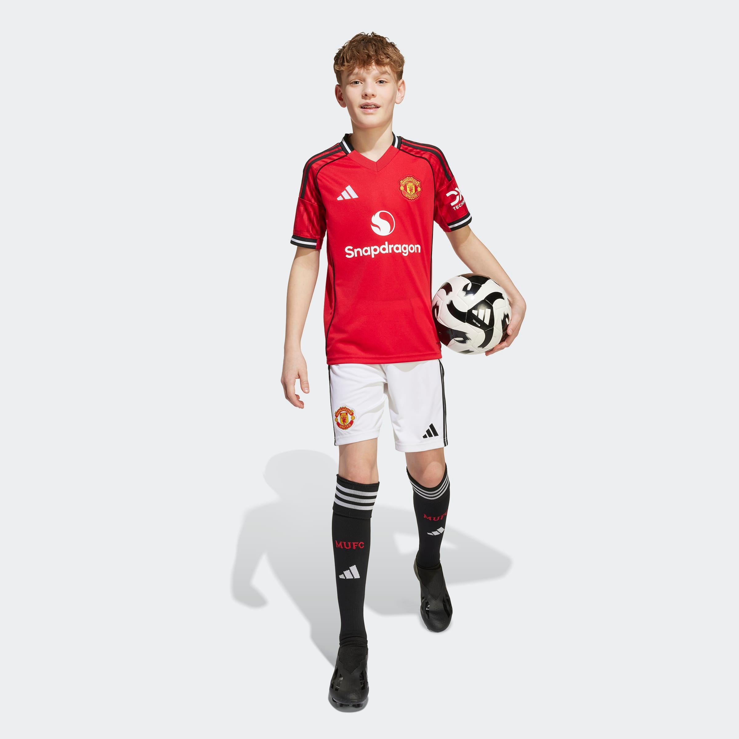 Manchester United Kids 25/26 Home Shorts White 흰색 세부 사항 [3-8]