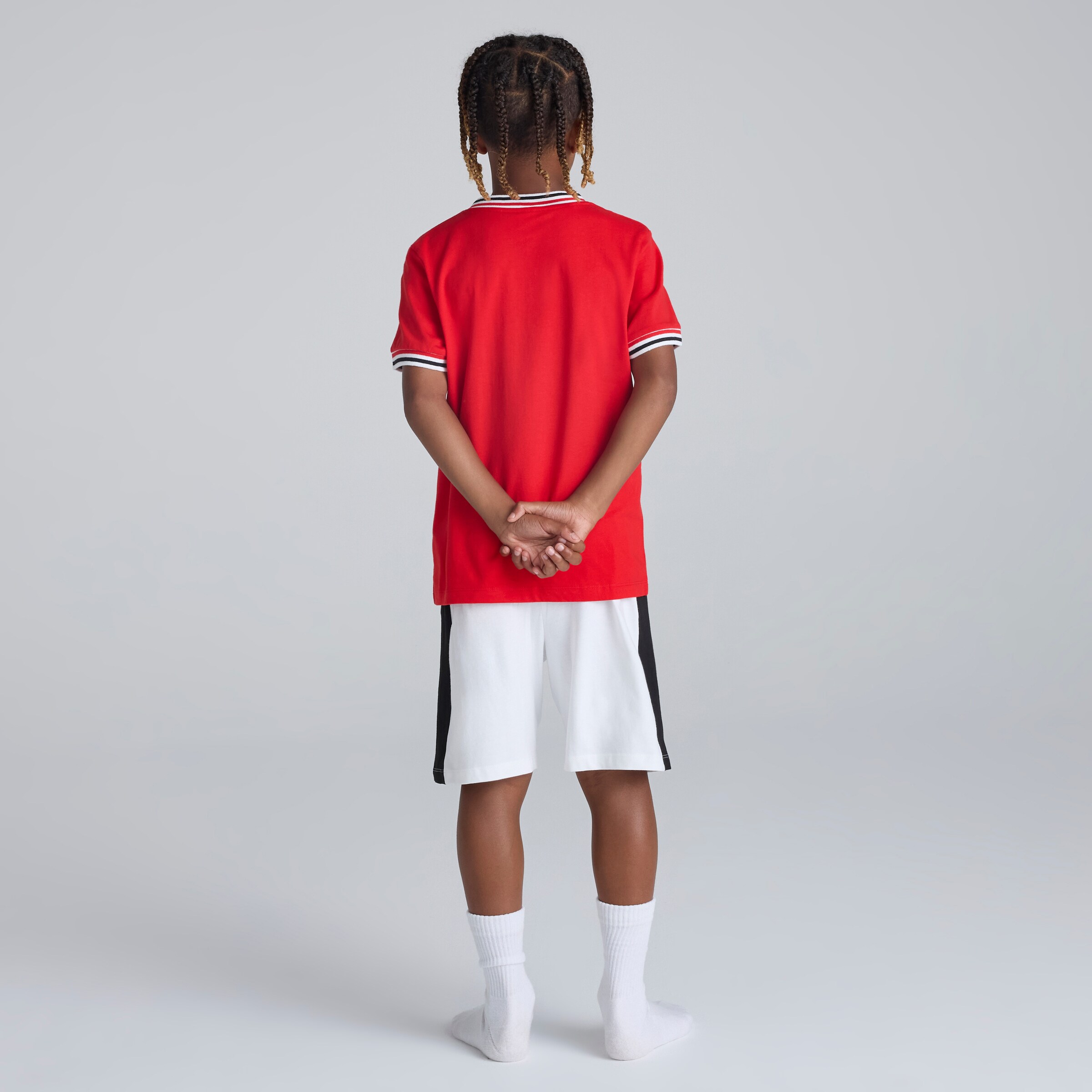 Manchester United Boys Pyjama Top & Shorts Set Red Red Detail [2-6]