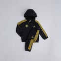Manchester United x adidas Infant Essentials Shiny Hooded Tracksuit Black