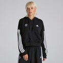 Manchester United x adidas Womens Essentials 3-Stripes 1/4-Zip Hoodie Black