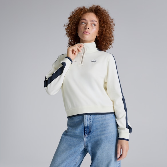 Manchester United Quarter Zip Womens Jacket White Weiss