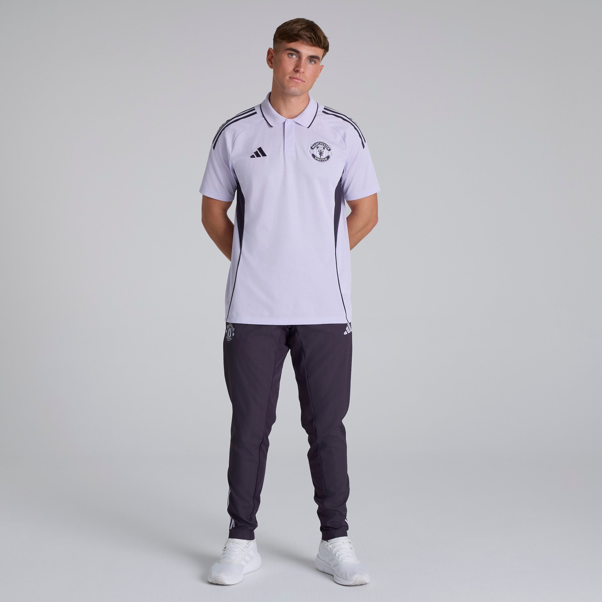 Manchester United Tiro 25 Competition Polo Shirt Purple Detail [3-5]