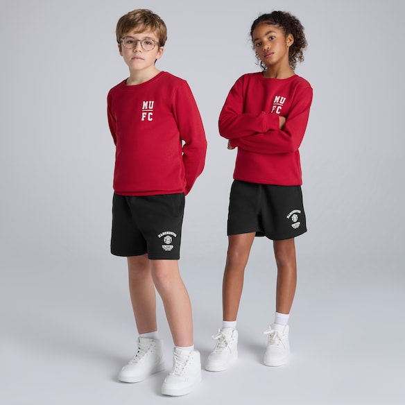 Manchester United Kids Varsity Shorts Black Black