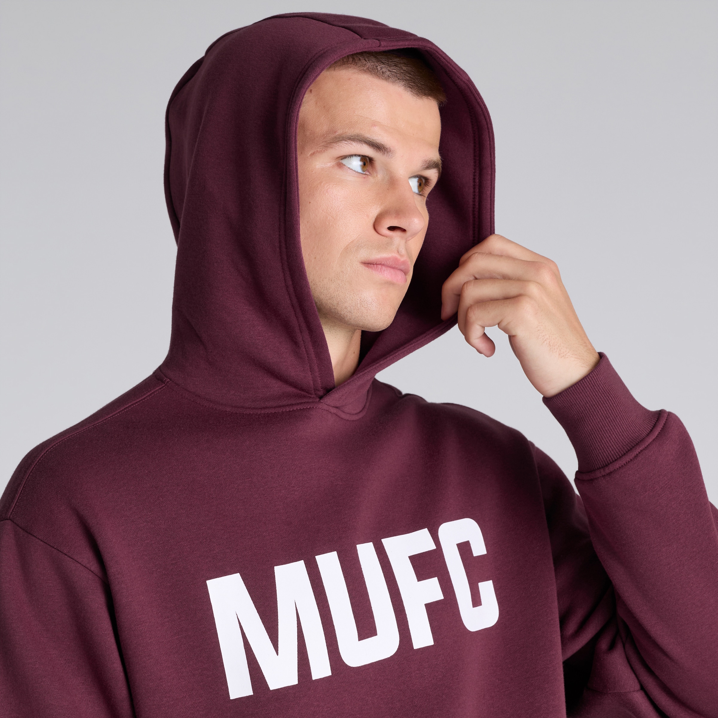 Manchester United MUFC Overhead Hoodie Burgundy Red Detail [5-5]