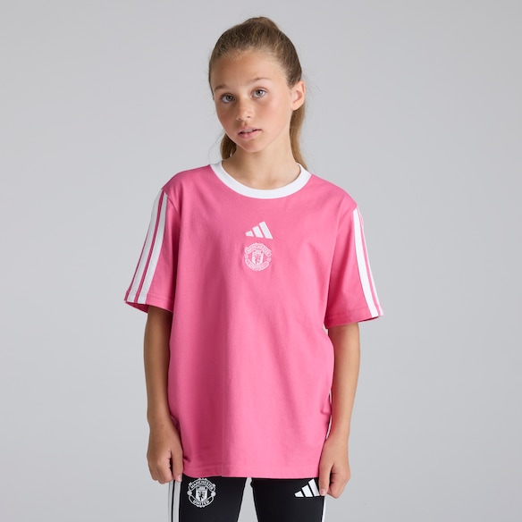 Manchester United x adidas Kids Essentials T-Shirt Pink Rosa