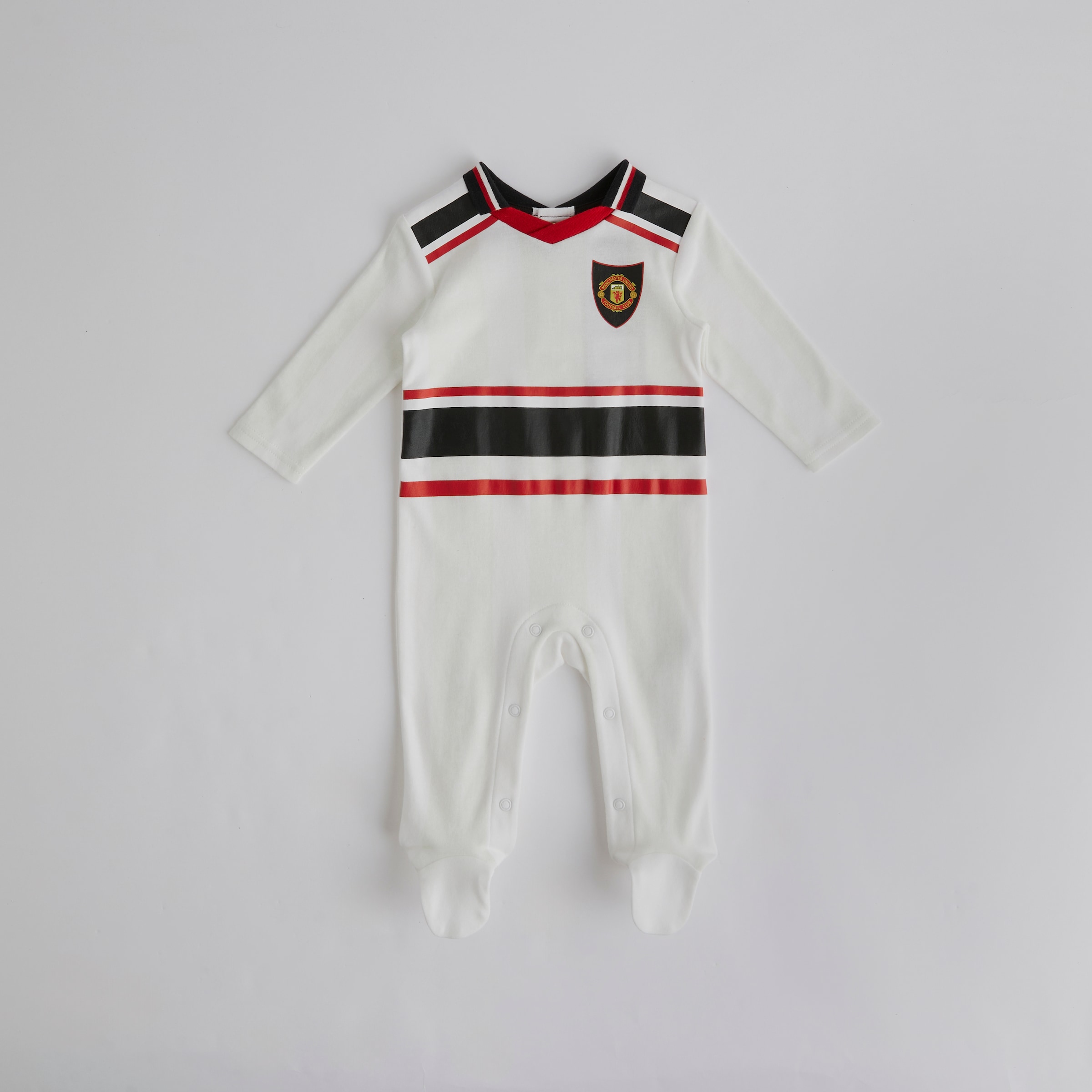 Manchester United Baby 1997/99 Retro Away Sleepsuit White White