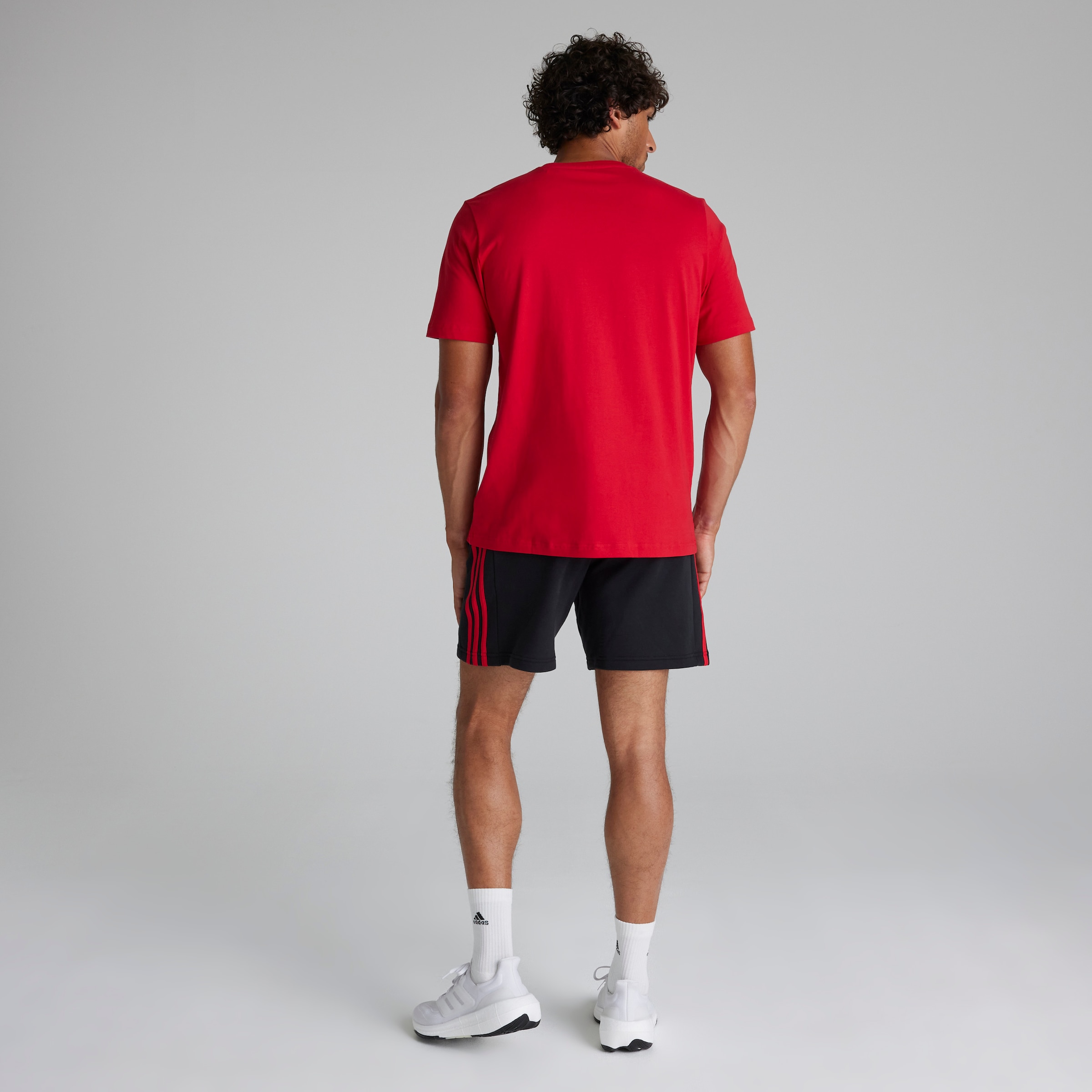 Manchester United x adidas Mens DNA Shorts Black Black Detail [3-3]