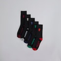 Manchester United Devil Emblem Socks 5 Pack Black