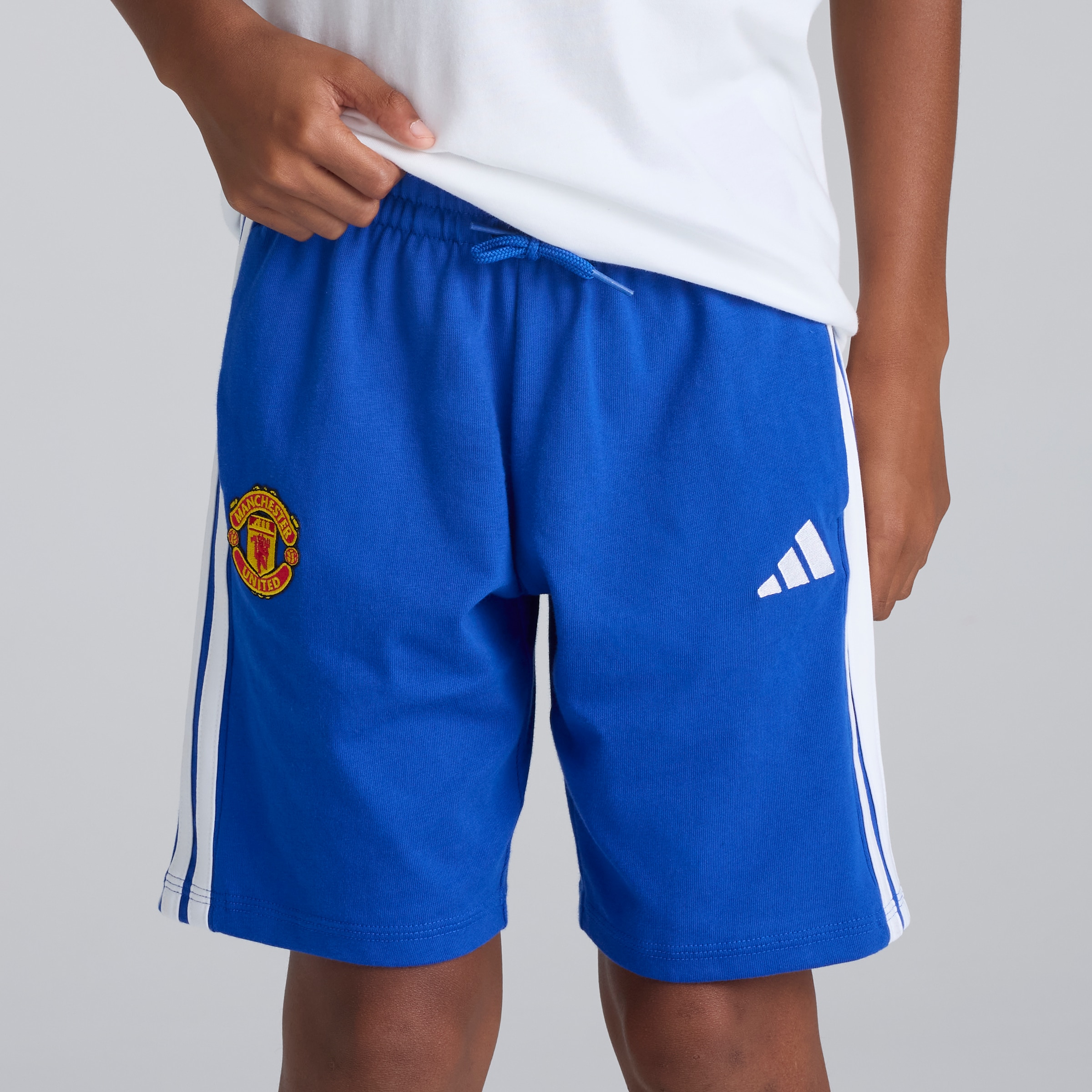 Manchester United x adidas Kids Essentials 3-Stripes Shorts Blue Blue