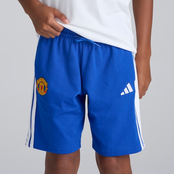 Manchester United x adidas Kids Essentials 3-Stripes Shorts Blue Blue