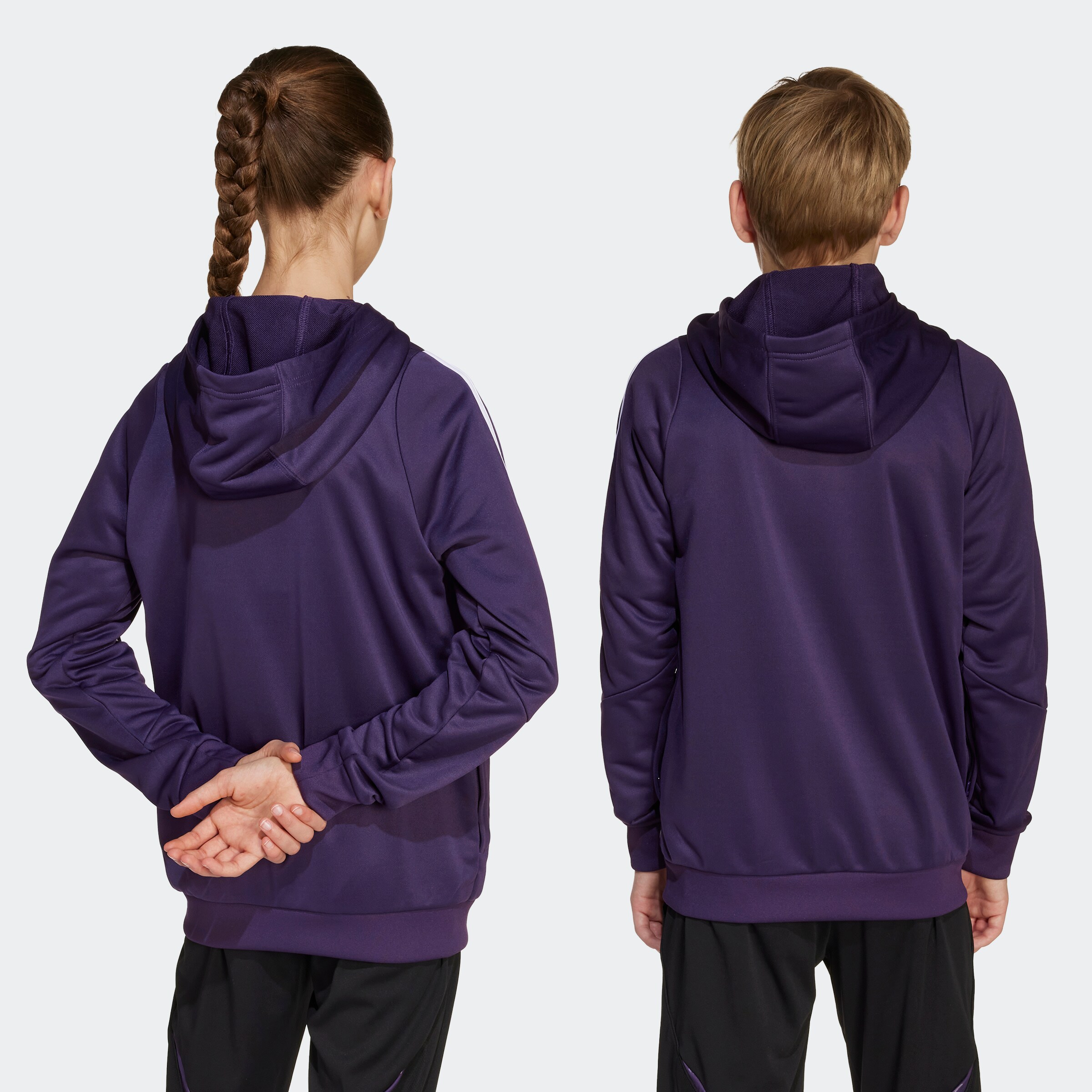 Manchester United Tiro 25 Competition Training Hoodie Kids Violet Détail [2-9]