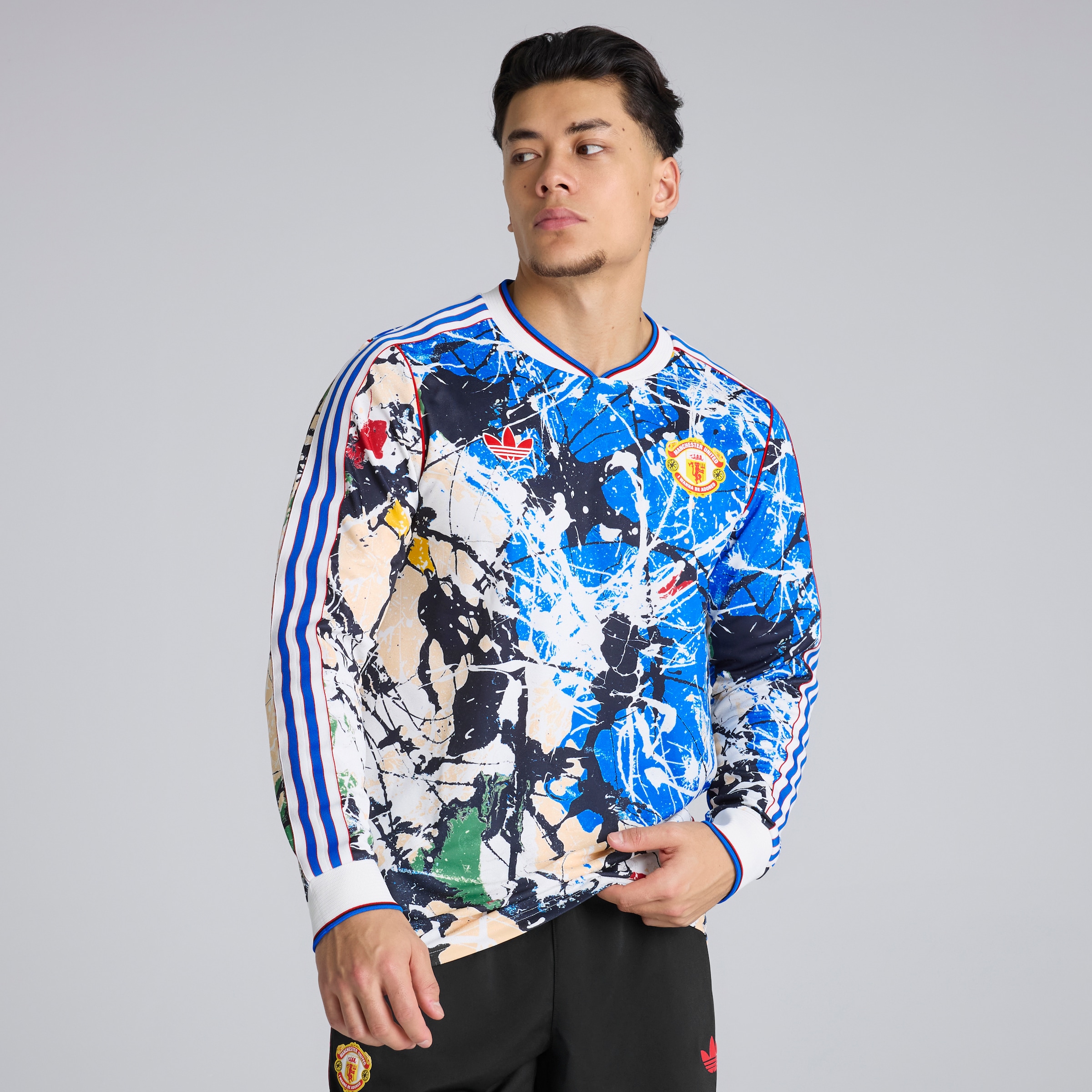 Buy Manchester United x adidas Stone Roses Long Sleeve Jersey Blue 