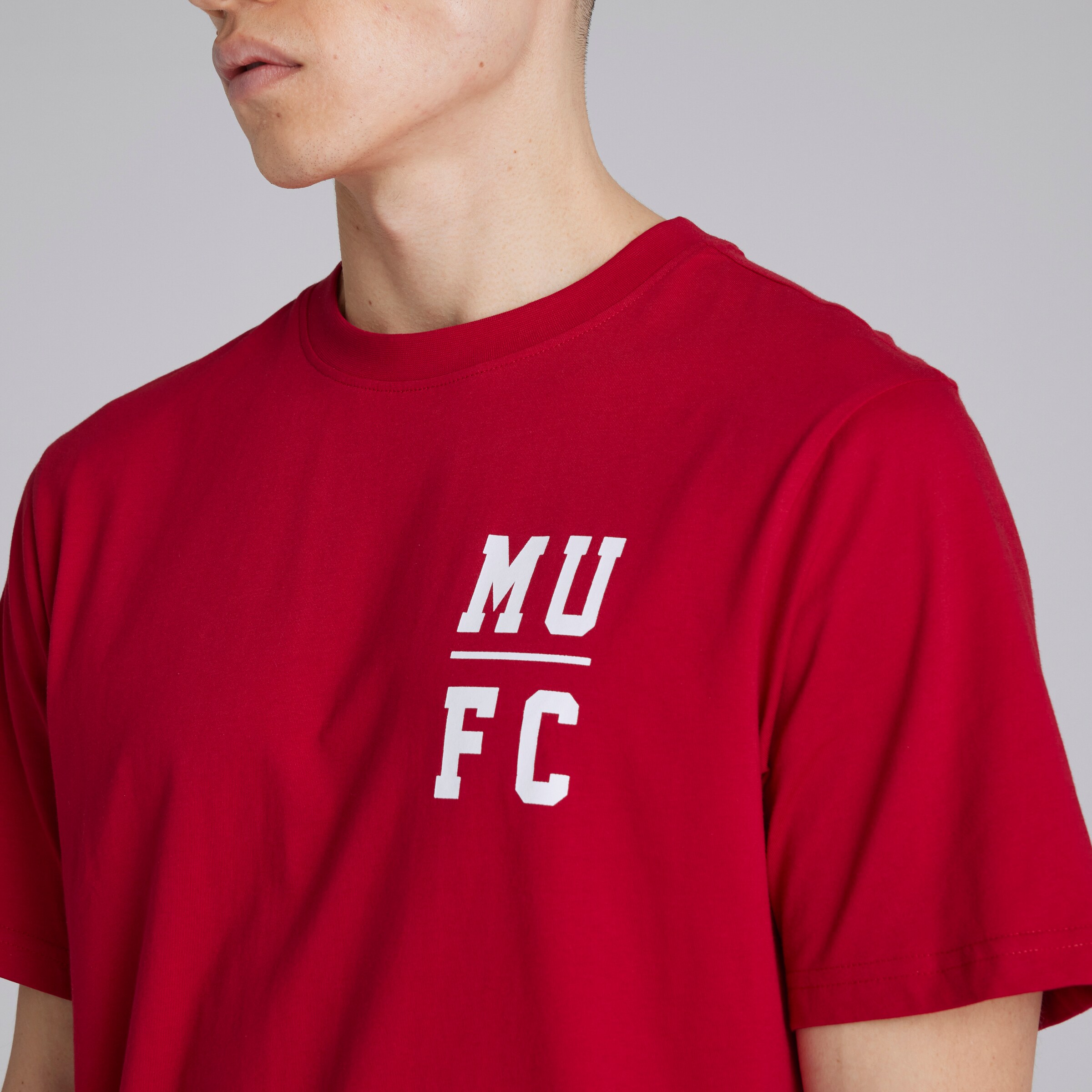 Manchester United Varsity Back Print T-Shirt Red Red Detail [4-5]