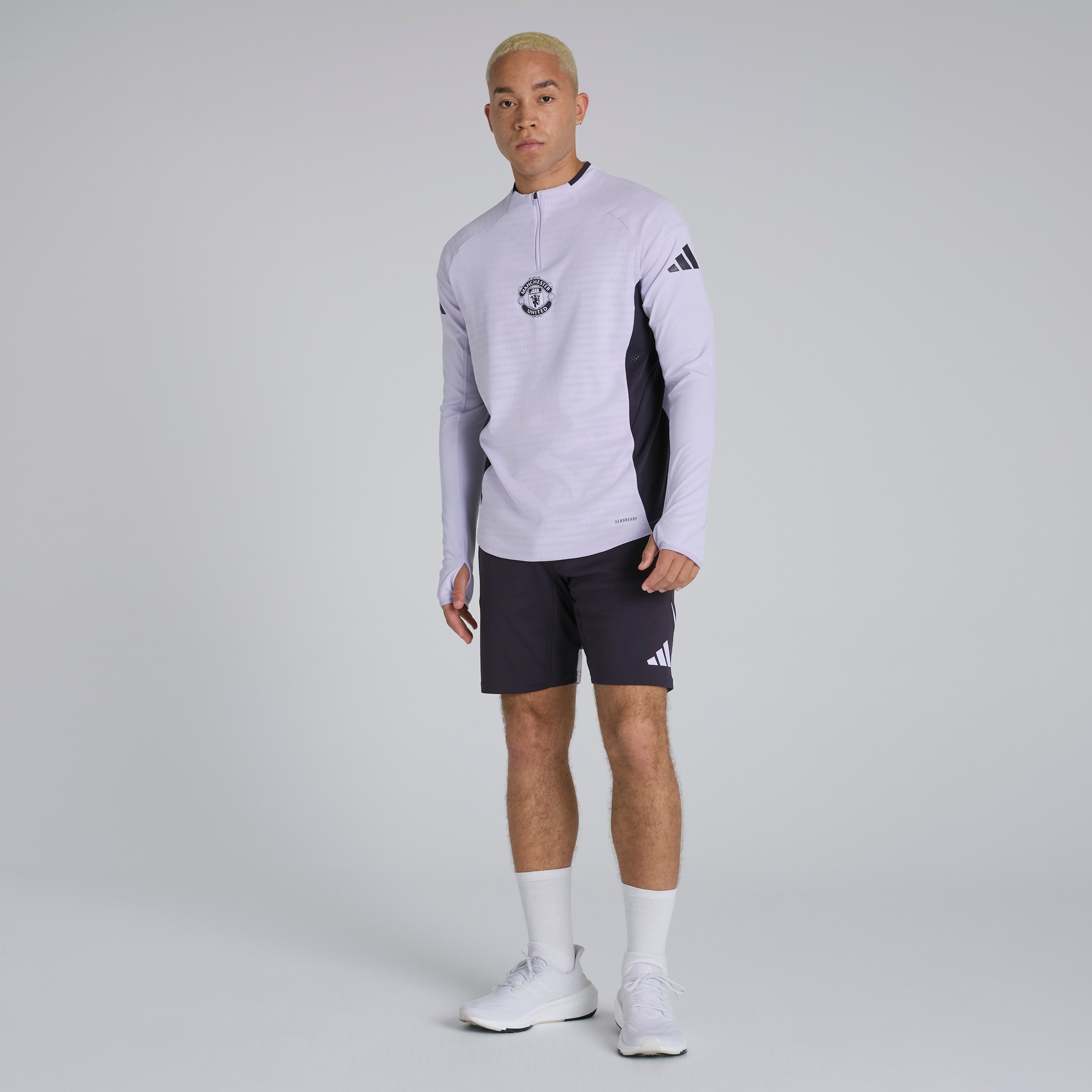 Manchester United Tiro 25 Pro Training Shorts Purple Purple Detail [3-5]