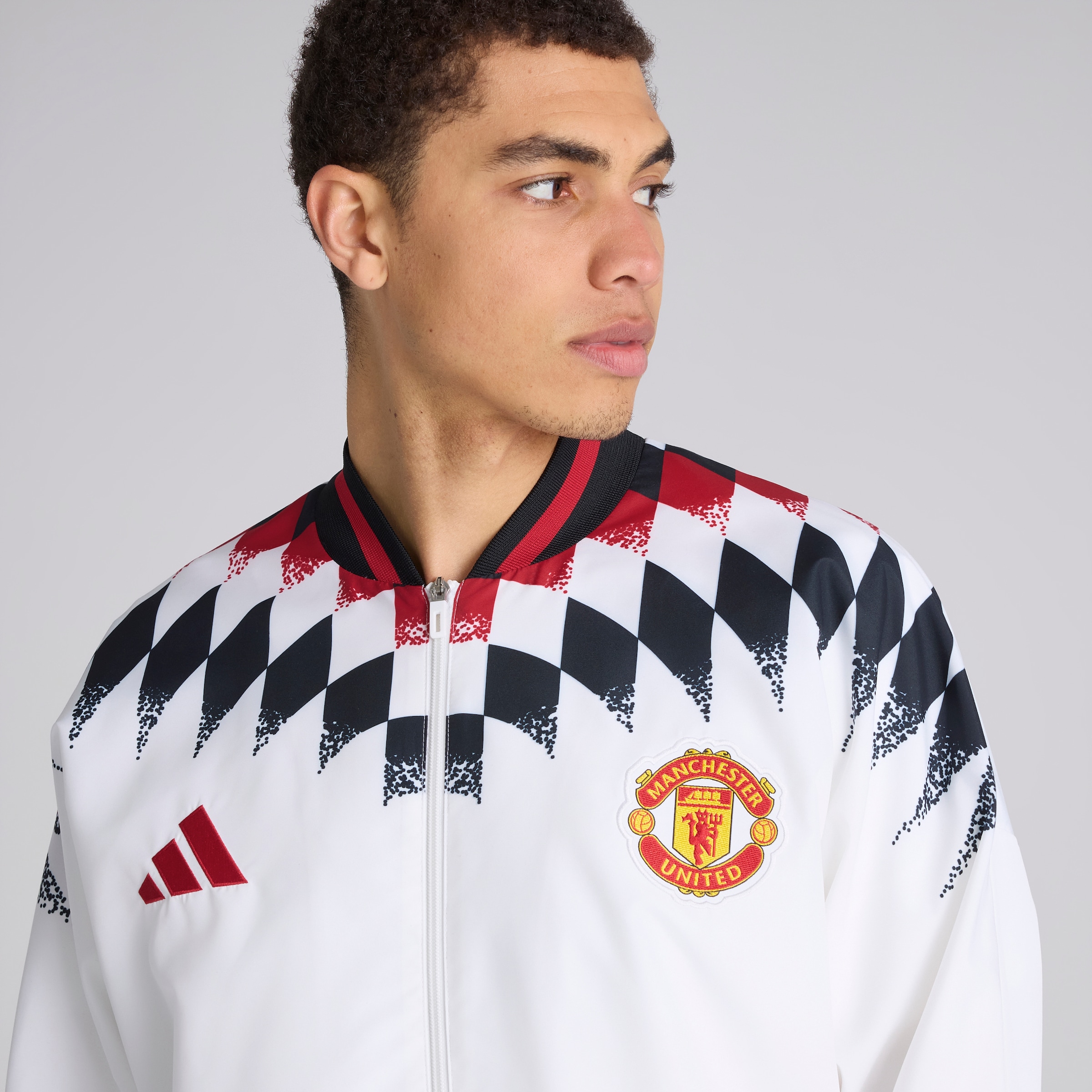 Manchester United x adidas Stadium Track Top White Blanco Detalle [5-5]